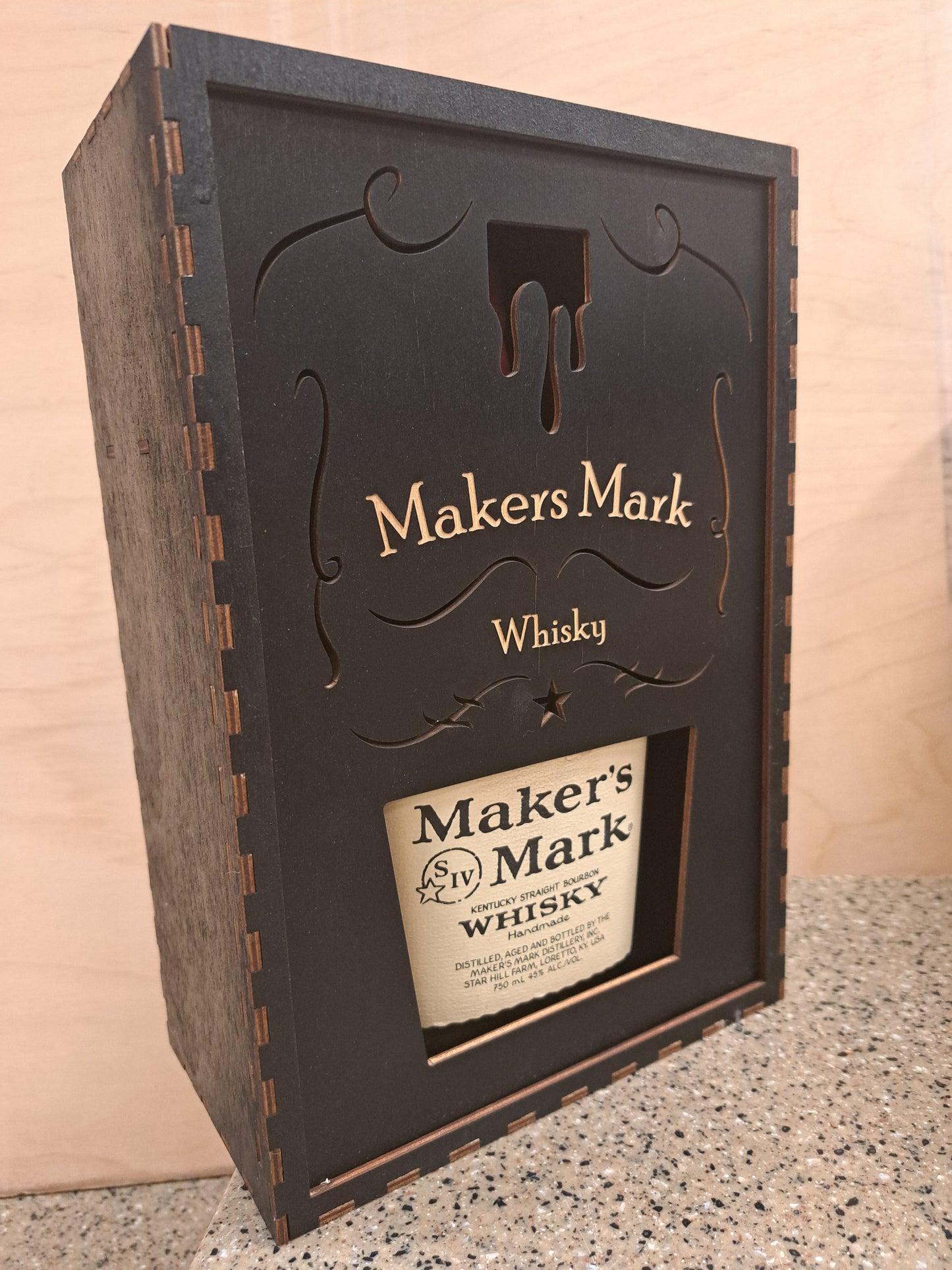 Whiskey Box - Black, Short Bottle, 750ml