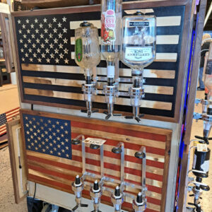 American Flag Liquor Dispenser Large – Illuminated Handcrafted Wood Wall Bar Art