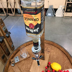 Tabletop Liquor Dispenser – Handcrafted Repurposed Whiskey Barrel Countertop Bar Dispenser