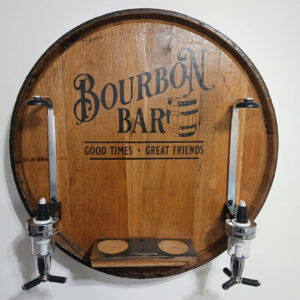 Bourbon Bar Barrel Top Liquor Dispenser – Rustic Handcrafted Wall Mount