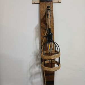 Light Barrel Stave Rope Light – Handcrafted Whiskey Barrel Wood Wall Sconce