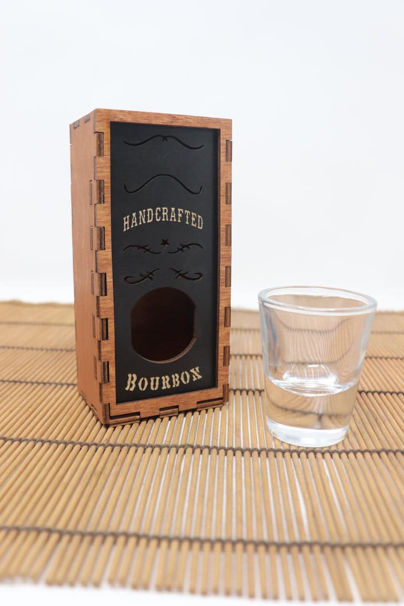 Shooter Ornament Box | Handcrafted Wooden Mini Bottle Christmas Ornament