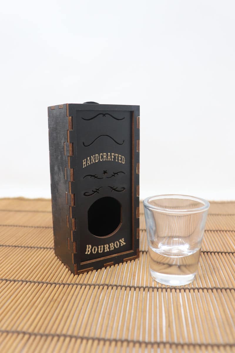 Shooter Ornament Box | Handcrafted Wooden Mini Bottle Christmas Ornament - Image 2
