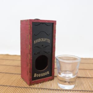 Shooter Ornament Box – Red | Handcrafted Wooden Mini Bottle Christmas Ornament