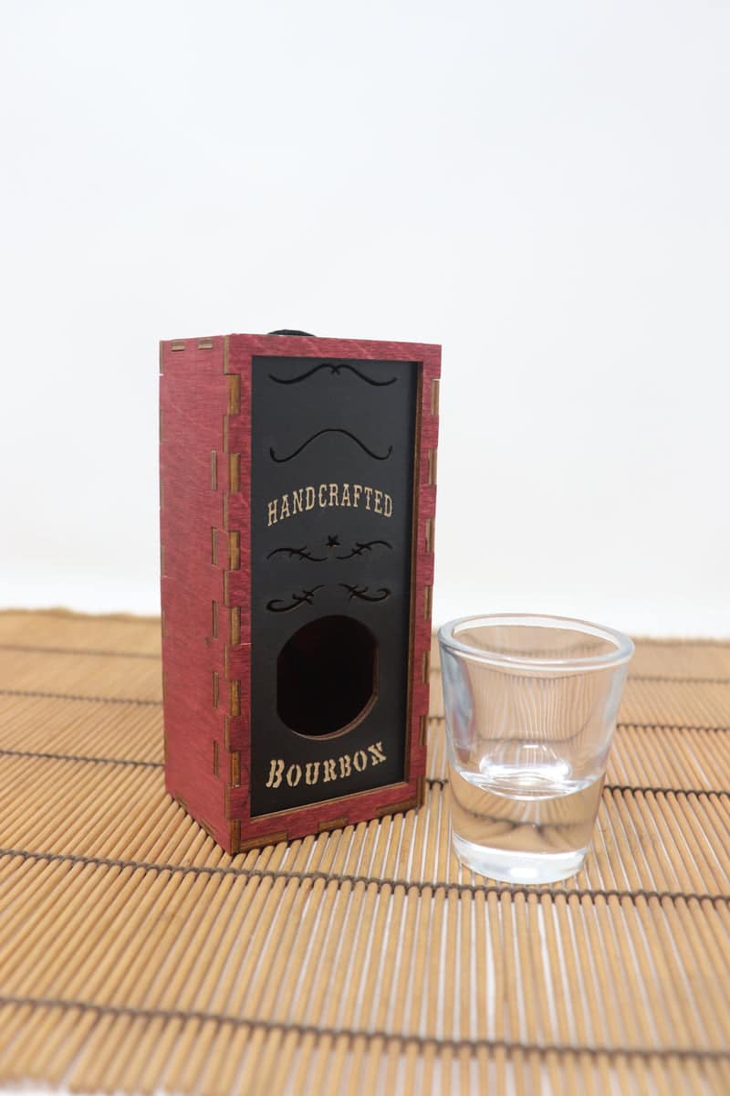 Shooter Ornament Box | Handcrafted Wooden Mini Bottle Christmas Ornament - Image 5