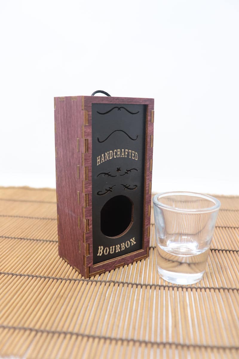 Shooter Ornament Box | Handcrafted Wooden Mini Bottle Christmas Ornament - Image 4
