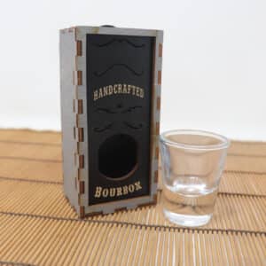 Shooter Ornament Box – Gray | Handcrafted Wooden Mini Bottle Christmas Ornament