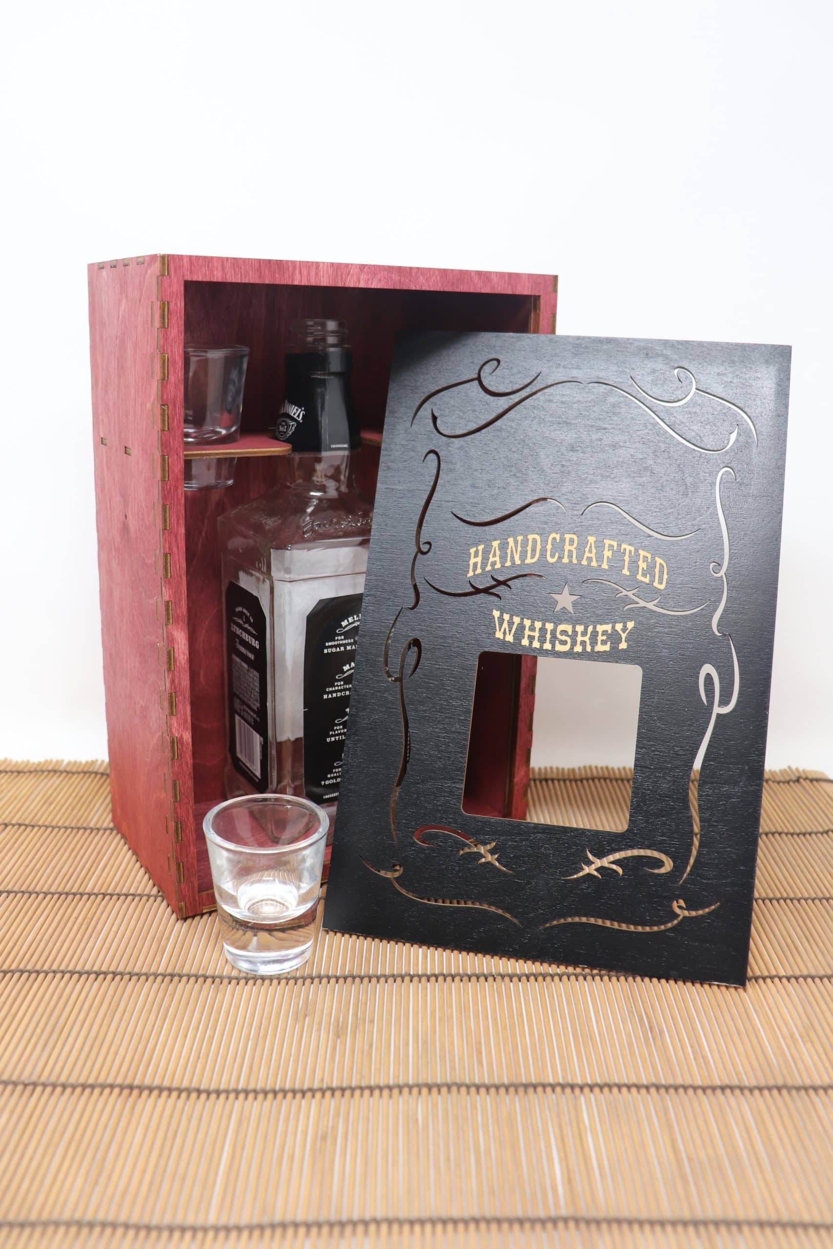 whiskey gift box showcased at one of our live gift events.