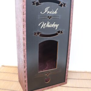 Tall Whiskey Box – Purple | Tall 750ml Bottle Display Box with 2 Shot Glasses